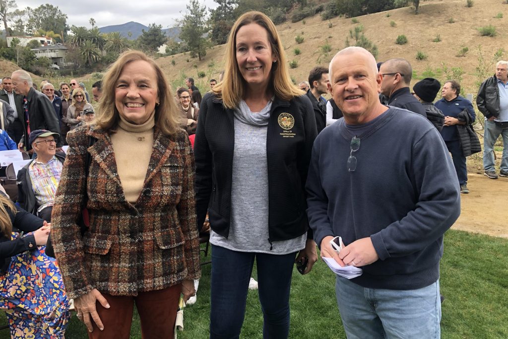 George Wolfberg Park at Potrero Canyon grand opening event, at Potrero Canyon, Cindy Miscikowski and Mike Bonin